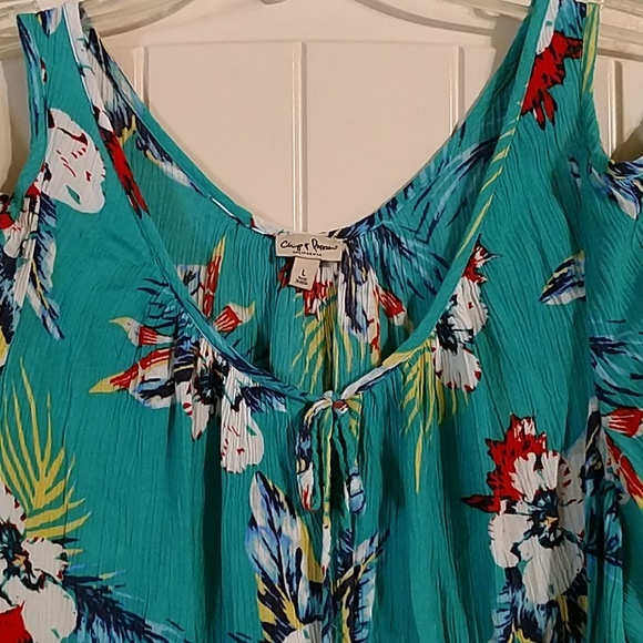 Chip & Pepper cold shoulder floral print top - Picture 3 of 6